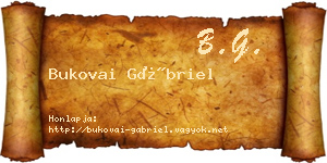 Bukovai Gábriel névjegykártya